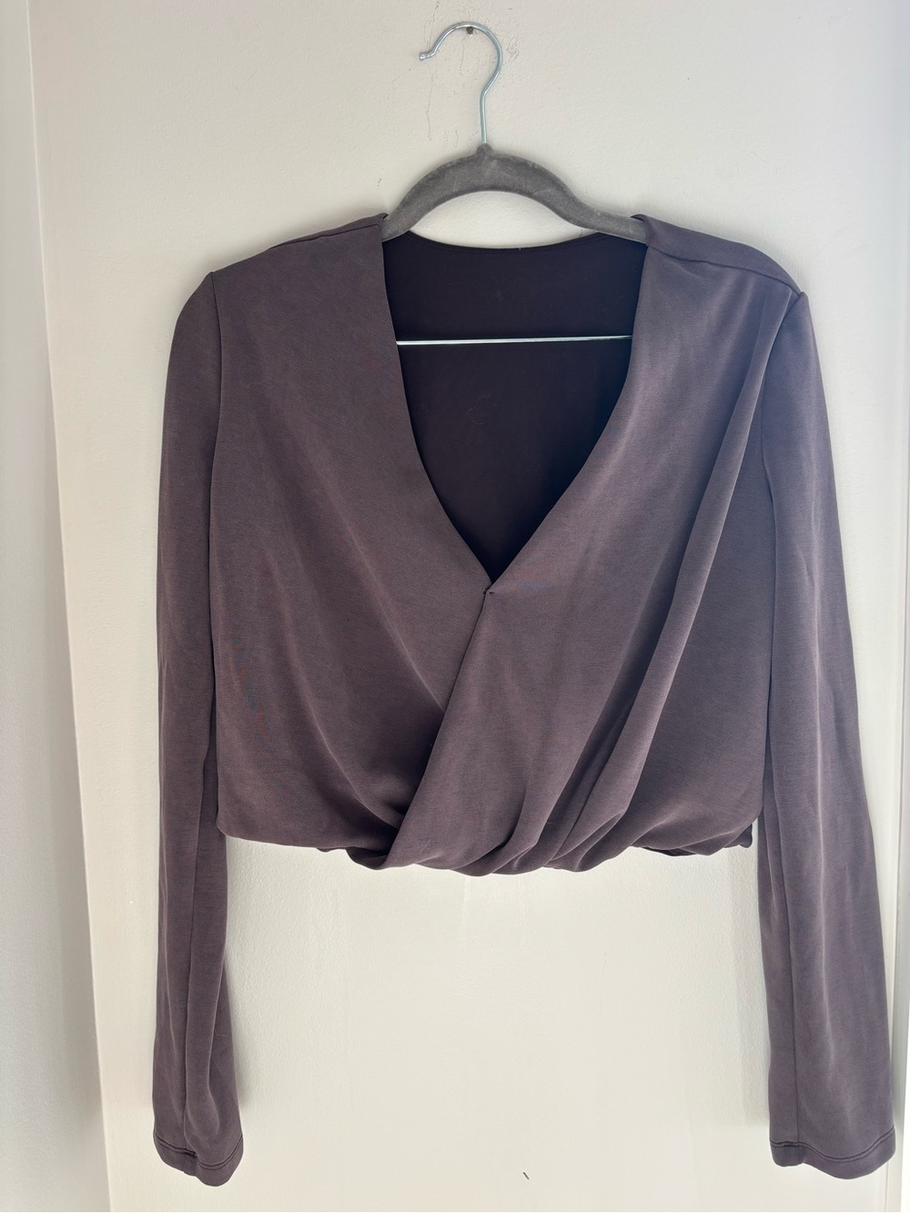 lululemon athletica Wrap-Front Long Sleeve Top - Brown Velour